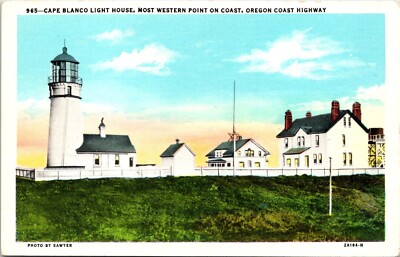 Postcard Cape Blanco Light House Coastal Highway Oregon B195