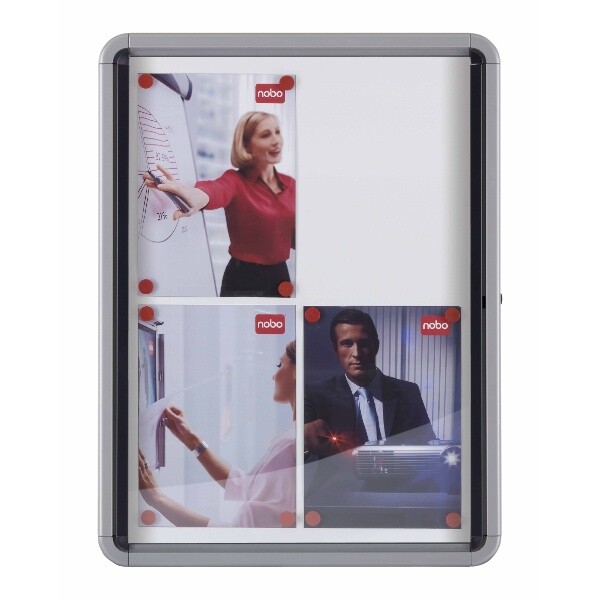 Nobo Bacheca per interni-fondo magnetico 9xA4 anta a battente (Nobo 1902560 Prem
