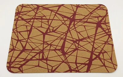 Tischset 4 Stück aus Kork rechteckig abstrakt rot dekorativ 400x 300 mm - Bild 1 von 3