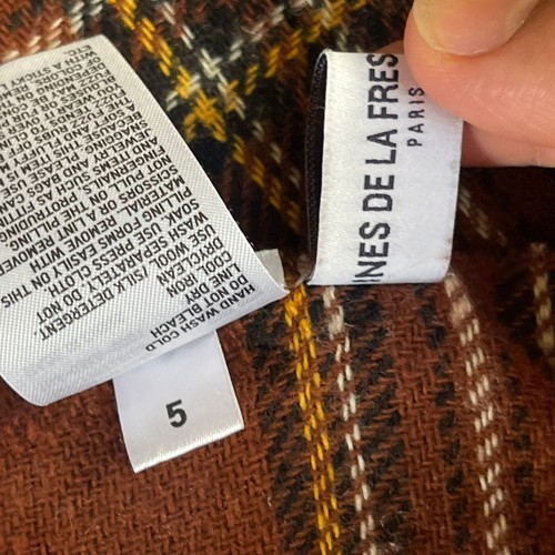 Uniqlo x Ines Dela Fressange Blanket Brown Plaid Woold Blend - Picture 10 of 13