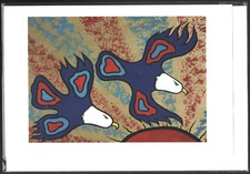EAGLES - by Mi'kmaq Nova Scotia artist Lorne A. Julien - New 6" x 9" Art Card