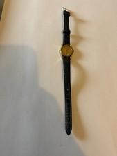 Seiko - Small round black and gold ladies dress watch - Untested