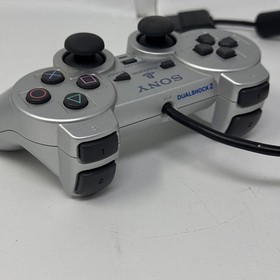 Tested OEM Sony PS2 DualShock 2 Controller Silver SCPH-10010 Analog Wired