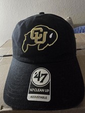 47 Brand Clean Up COLORADO BUFFALOES NCAA Black Strapback OSFA Dad Hat - NEW