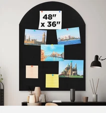 CroBlissful Cork Notice Board for Walls, 36 x 48 Inch, Black Felt Wall Tile