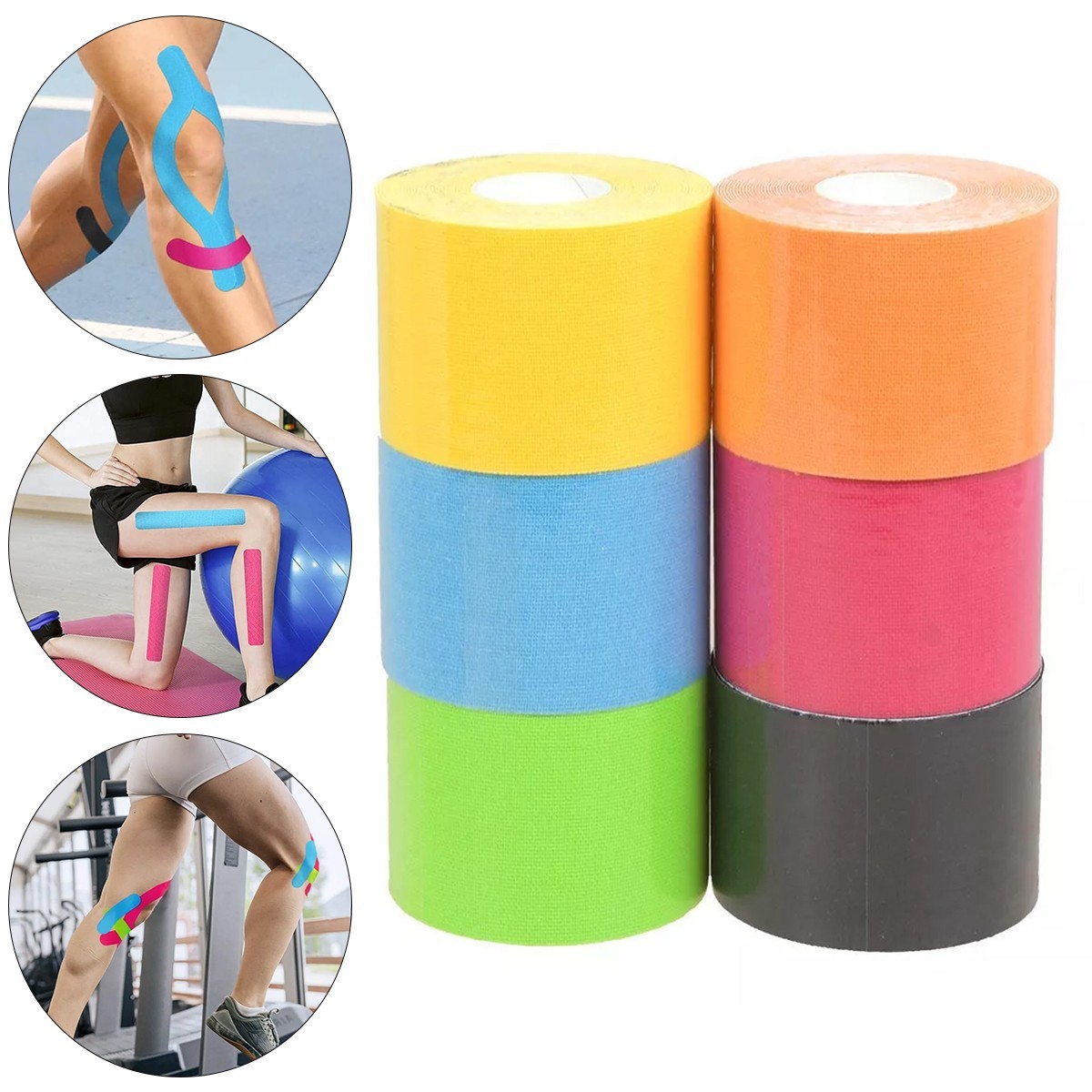 6 Stück Kinesio Tape Kinesiologie-Tapes Sporttape Tapeverband Luftdurchlässiger