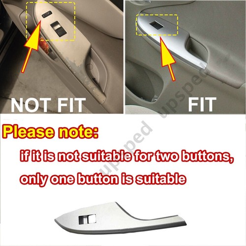 4PCS Silver Car Auto Window Switch Cover Bezel Panel For Toyota Corolla 2009-13 - Bild 3 von 6