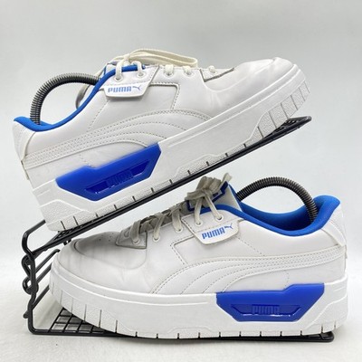 Puma Cali Dream Weiß Blau Sneaker Größe UK 7 Damen Leder Plateau 384008-03