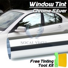 20x10ft Uncut Roll Window Mirror Silver Chrome Tint Film Car Home Office Glass