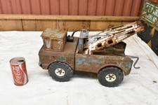 Vintage Pressed Steel Mighty Tonka 24 Hr Service AA Wrecker Truck Double Boom