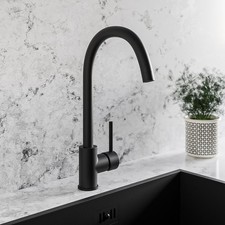 Image of Matt Black Single Lever Monobloc Kitchen Mixer Tap – Enza Tamara TAMSLMBR2
