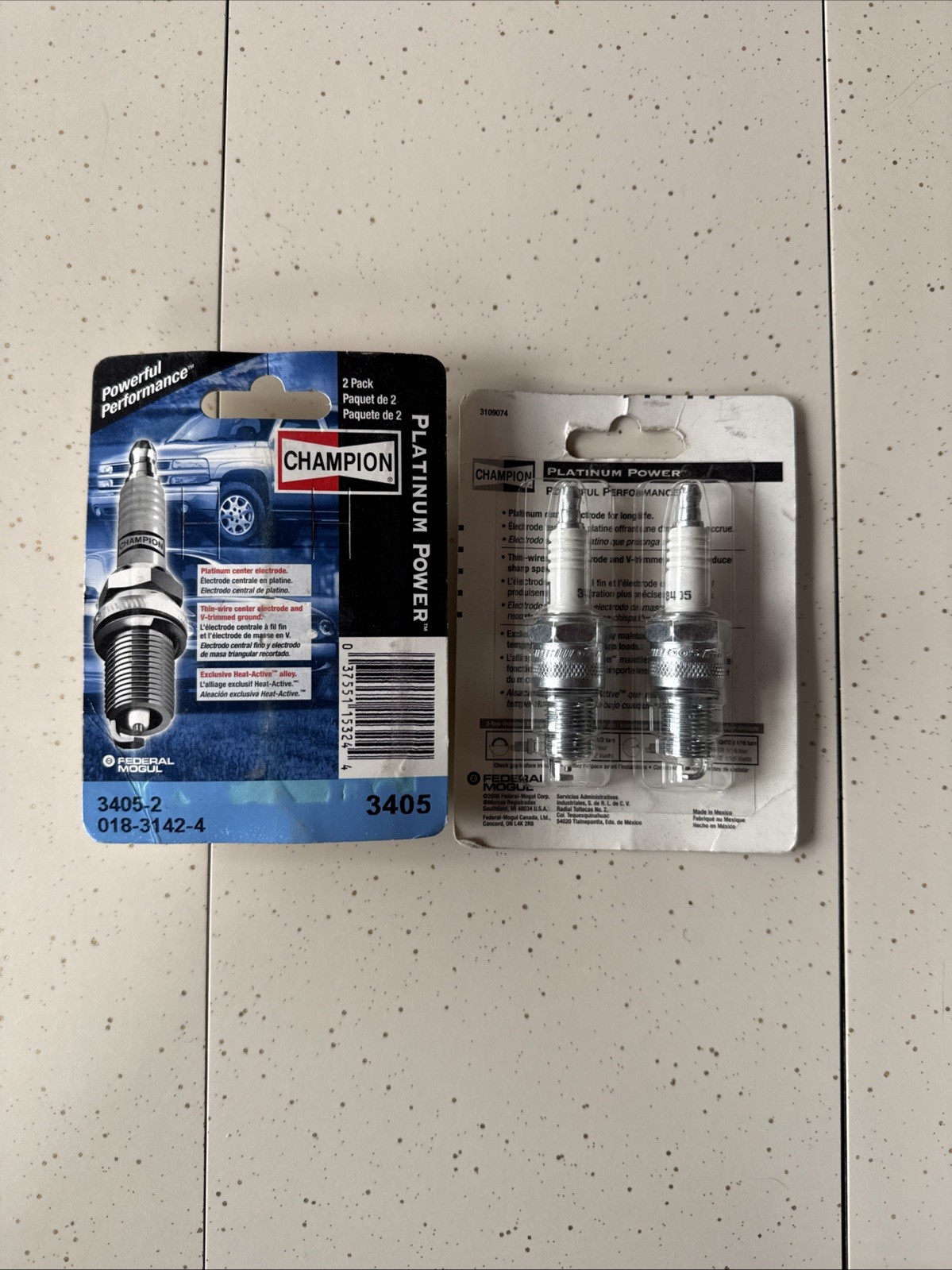 Pack Of 4 OEM Champion Platinum Power Automotive Spark Plug. Part RN14PMC  3405