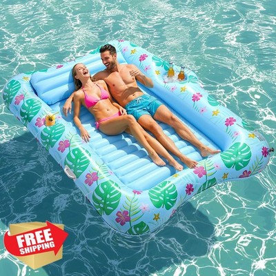 HeySplash D-Blue XL Inflatable Pool Float Lounge