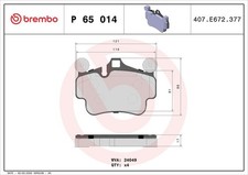 BREMBO Bremsbelagsatz, Scheibenbremse P 65 014 für PORSCHE
