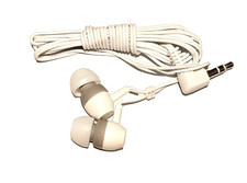 White Wired Earbuds In-Ear Headphones 3.5mm Plug Lightweight Audio