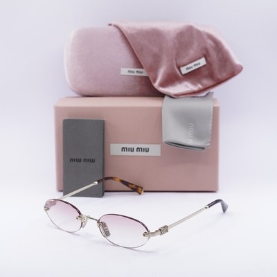 New Miu Miu MUA54S ZVN70O Pale Gold/Clear Gradient Pink 51-20-140 Sunglasses