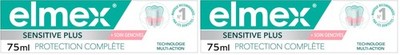 Elmex Sensitive Plus Zahnpasta, kompletter 75 ml (2er Pack), Weiß, Grün 