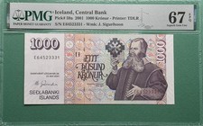 2001  ICELAND 1000 KRONUR P# 59a PMG 67 EPQ SUPERB GEM UNC