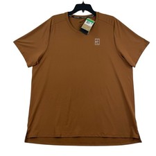 Nike Court Advantage Dri-Fit Tennis Shirt Mens XL Brown FZ6910-281 Slim Fit New