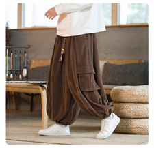 Baggy Mens Bloomers Skinny Harem Pants Wide Leg Loose Retro Trousers Casual New