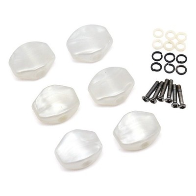 Meccaniche Per Chitarra - Piroli Con Viti E Rondelle In Plastica Bianca - TY70090
