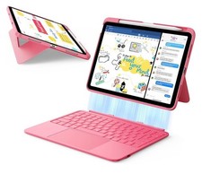 ESR Keyboard Case for iPad A16 11th/10th Gen Flex, Ultra-Light Magnetic PINK