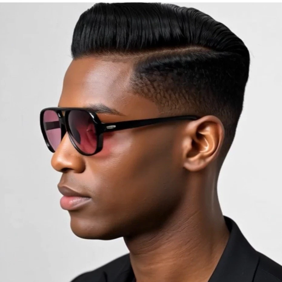 Розовые линзы солнцезащитные очки моды круглый мужчин абажуры ретро толстая оправа UV400 Lentes новый - Изображение 4 из 4