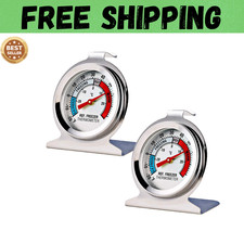 2 Pack Refrigerator Freezer Thermometer Large Dial Analog Thermometer