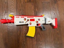 Nerf Gun Fortnite Ar-Durrr Burger Blaster White Motorized Tested Working