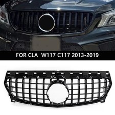 For Mercedes CLA Class W117 Gloss Black PANAMERICANA GT Style Grille Grill 13-19