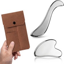 Rena Chris Gua Sha  Muscle Scraper Tool, Stainless Steel Face  Body Gua Sha Se