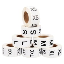 3500 Pcs Clothing Labels, 7 Sizes XS-XXXL Size Tag Garment Labels, White