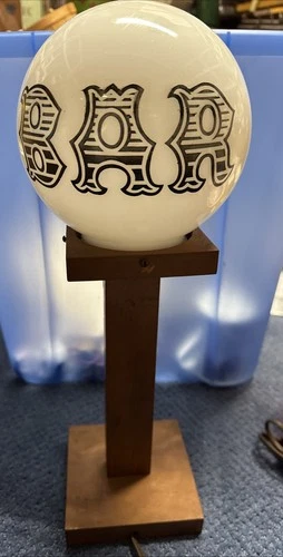 Vintage 1960's  Milk Glass Globe BAR Light Lamp Works Tested