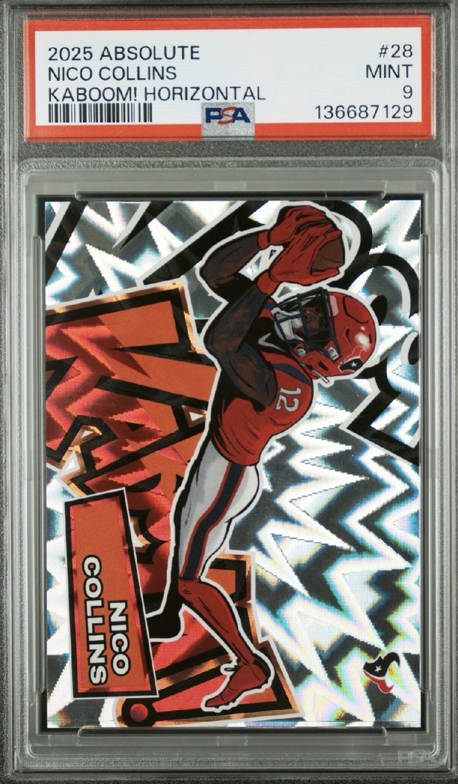 2025 PANINI ABSOLUTE KABOOM! HORIZONTAL #28 NICO COLLINS PSA 9 🔥🔥🔥