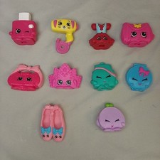 Shopkins Happy Places McDonalds Toy Lot of 10 Handbag Compact Dress Shoes Crown