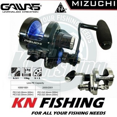 GAWAS MIZUCHI 2000HG High Gear konventionelle Boots-Jiggingrolle Rechtshand