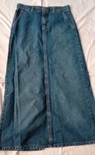 Vintage Polo Ralph Lauren 100 Cotton Denim Maxi Jean Skirt Natural Fabric