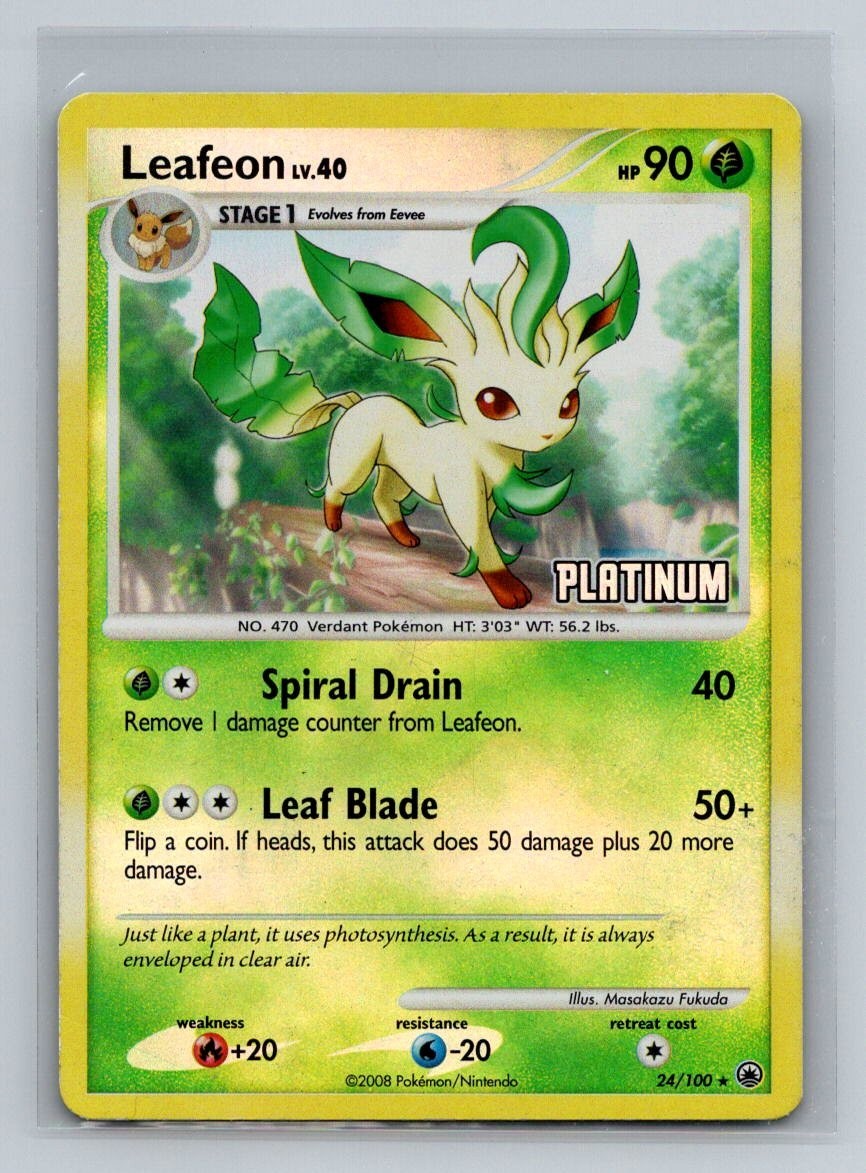 Pokémon TCG Leafeon Majestic Dawn 24/100 Reverse Holo Platinum
