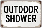 Outdoor Shower Area Vintage Print  Tin Metal Signs Home Décor 8x12