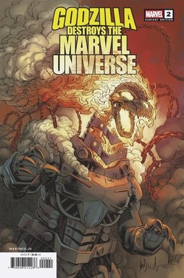 特撮 Godzilla Destroys the Marvel Universe #2 GODZILLA DESTROYS THE MARVEL UNIVERSE #2 GHOST RIDER-ZILLA NM 2025