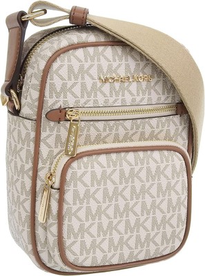 ☆Michael Kors☆ Jet Set Medium Logo クロスボディ VANILLA♪ Michael Kors Outlet Jet Set Medium Signature Logo Crossbody