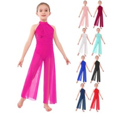 Girls Jumpsuit Sleeveless Romper Talent Show Lyrical Dance Dance Recital Stage