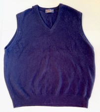 Vintage Brooks Brothers 100% Lambswool Sweater Vest Navy 42 (L) Made in England