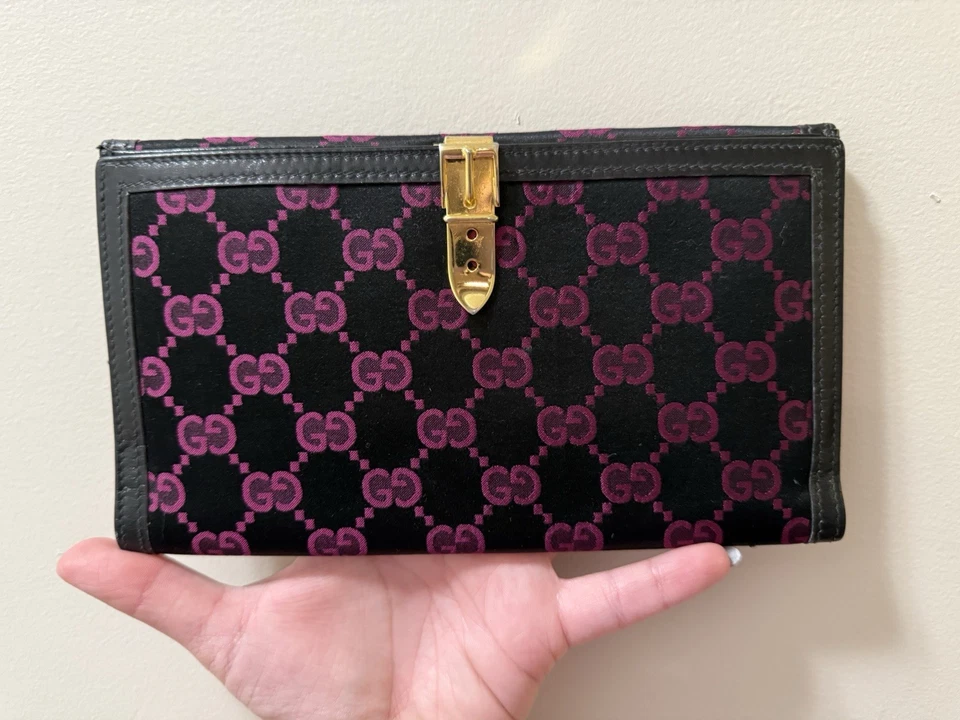 *Hermoso* Bolso sin asas Gucci con monograma - negro y púrpura Foto 2 de 4
