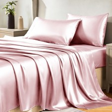 Satin Sheets Queen Size Bed Set - 4 Piece Silky Queen Sheet Set, Luxury Dirty...