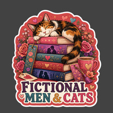 Cat Sticker Vinyl Decal Fictional Men Cats Romance Reader Book Lover