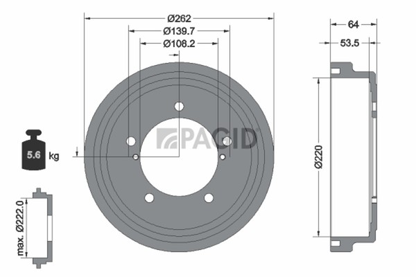 2X Pagid Bremstrommel 61460N FüR Suzuki Vitara 1 FT HT 2 JT TE TD GT JB416 4X4-image