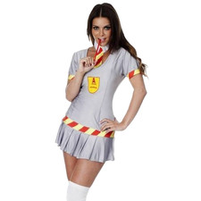 SEXY STUDENT SCHOOL GIRL UNIFORM TIE OUTFIT FANCY DRESS HEN COSTUME SIZ M 12/14*