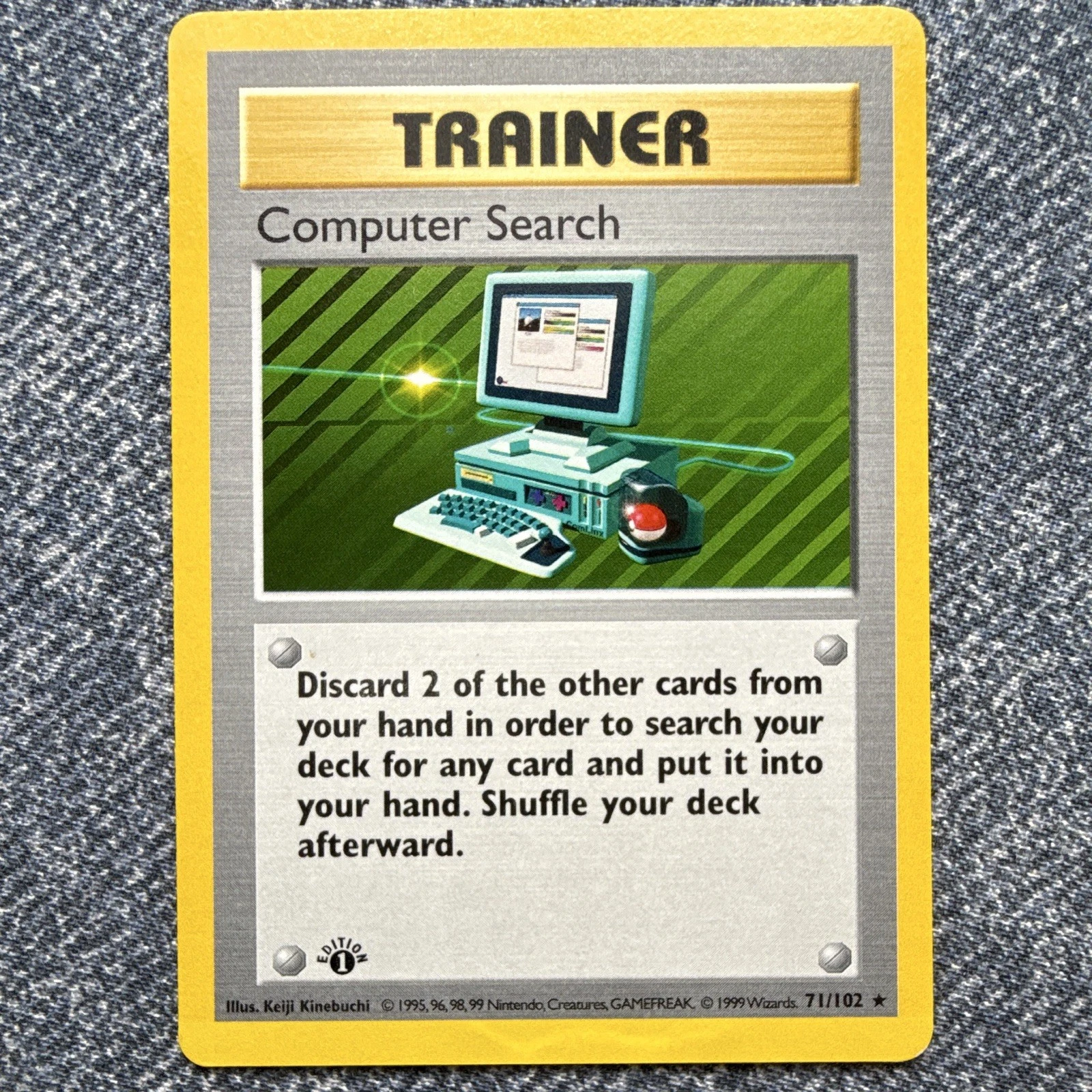 Pokémon TCG Computer Search Trainer 1st Edition Base Set 71/102 LP