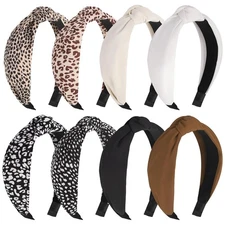 obeoby Headbands for Women, 8Pcs Leopard Knotted series 